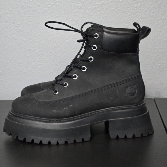 Timberland Sky 6" Lace-up Boots Womens 7 Black Nubuck - Picture 3 of 13